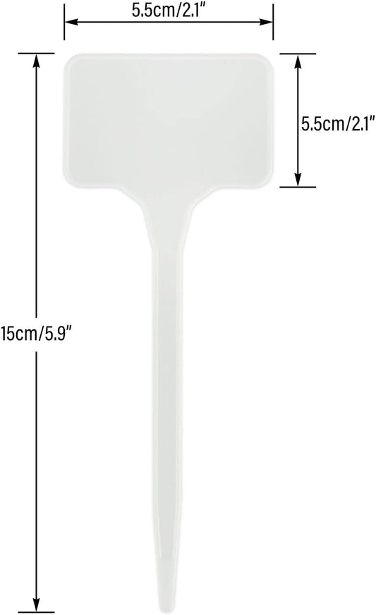 KINGLAKE 50 Pcs Thick Plastic Plant T-Type Tags 6" Large Nursery Garden Labels