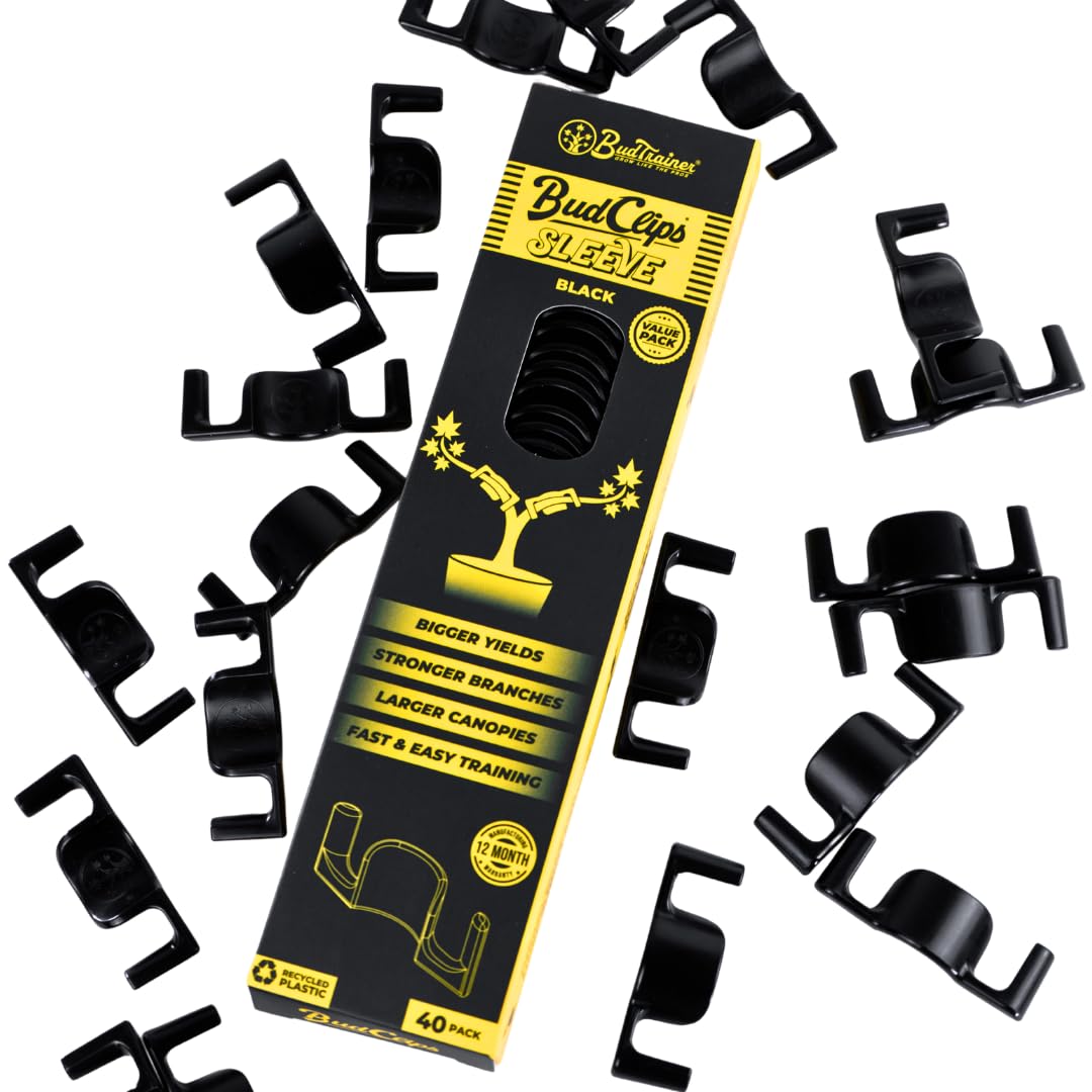 BudTrainer BudClips For Low Stress Plant Training , Black, 20-Pack