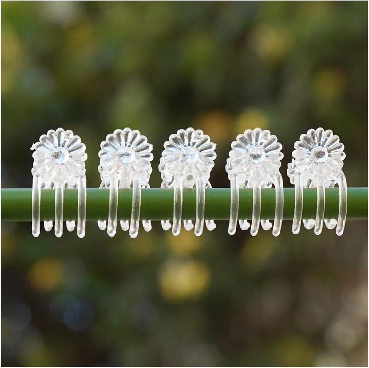 200PCS Clear Plant Clips for Garden, 5-Claw Orchid Stem Support Clamps