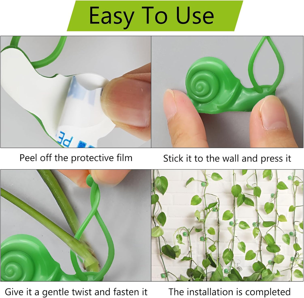 30 Pack Creative Snail Shaped Plant Climbing Wall Fixture Clips