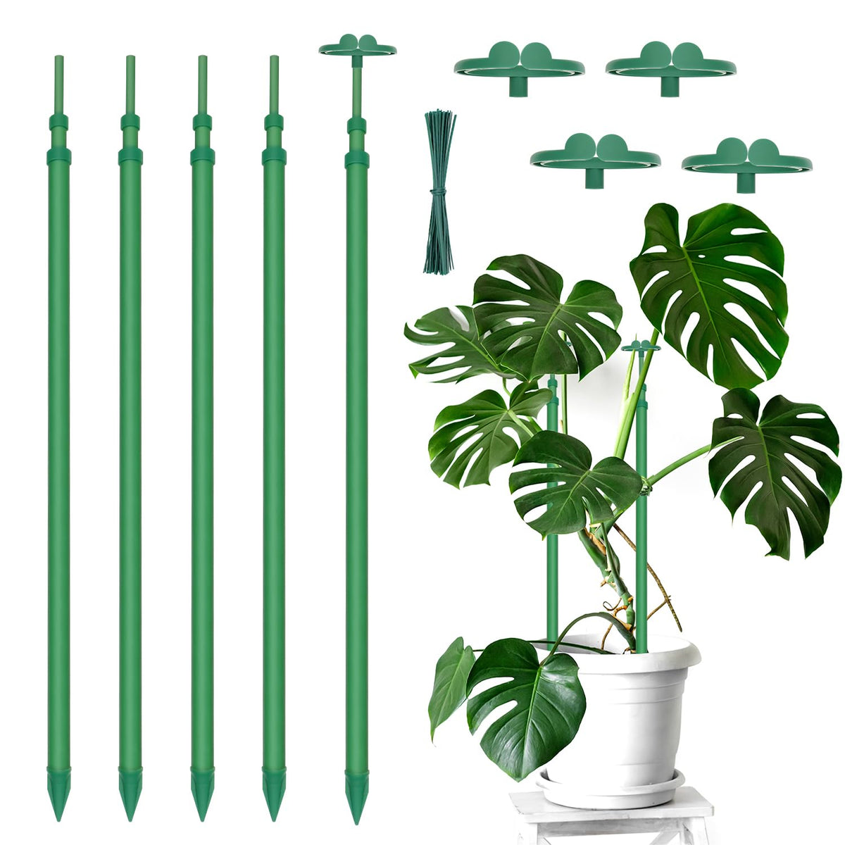 Extendable Plant Stakes,Length Scalable From17.9to42.3IN Plant SupportStake