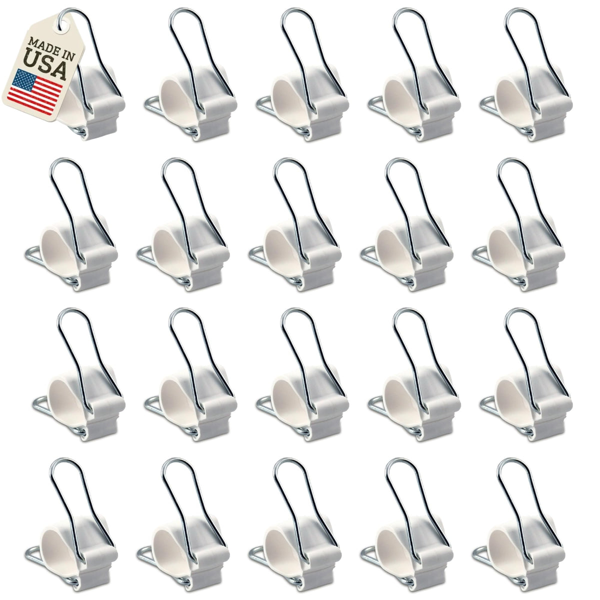 Reusable Greenhouse Clips Made in USA – Orchid Clips, Plant Support Clips & Cord Clips – Heavy-Duty, Weather-Resistant & Durable – Secure Stems, Vines, Wires, Cables, Tomato Plants – Indoor & Outdoor