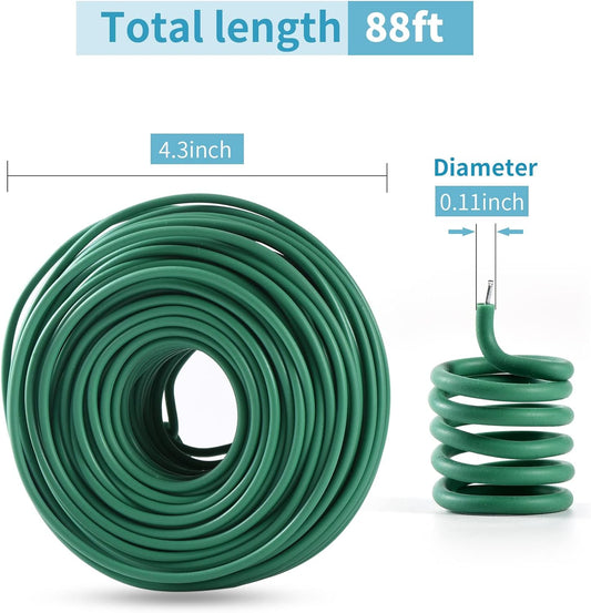 YDSL 88 feet Garden Flexible Wire, Soft Twist Plant Ties for Plant Vines and Office Organization (Diameter - 3MM)