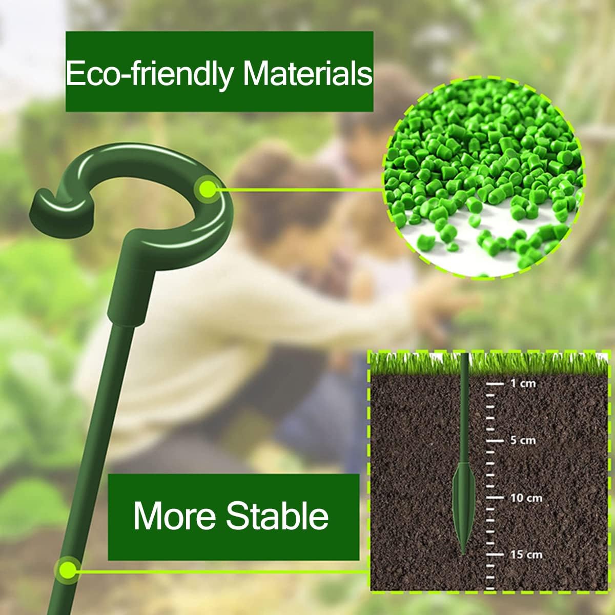 30 Sets Small Plant Stakes for Indoor Plants, 3 Size 6.7/10.6/14.6 Inches