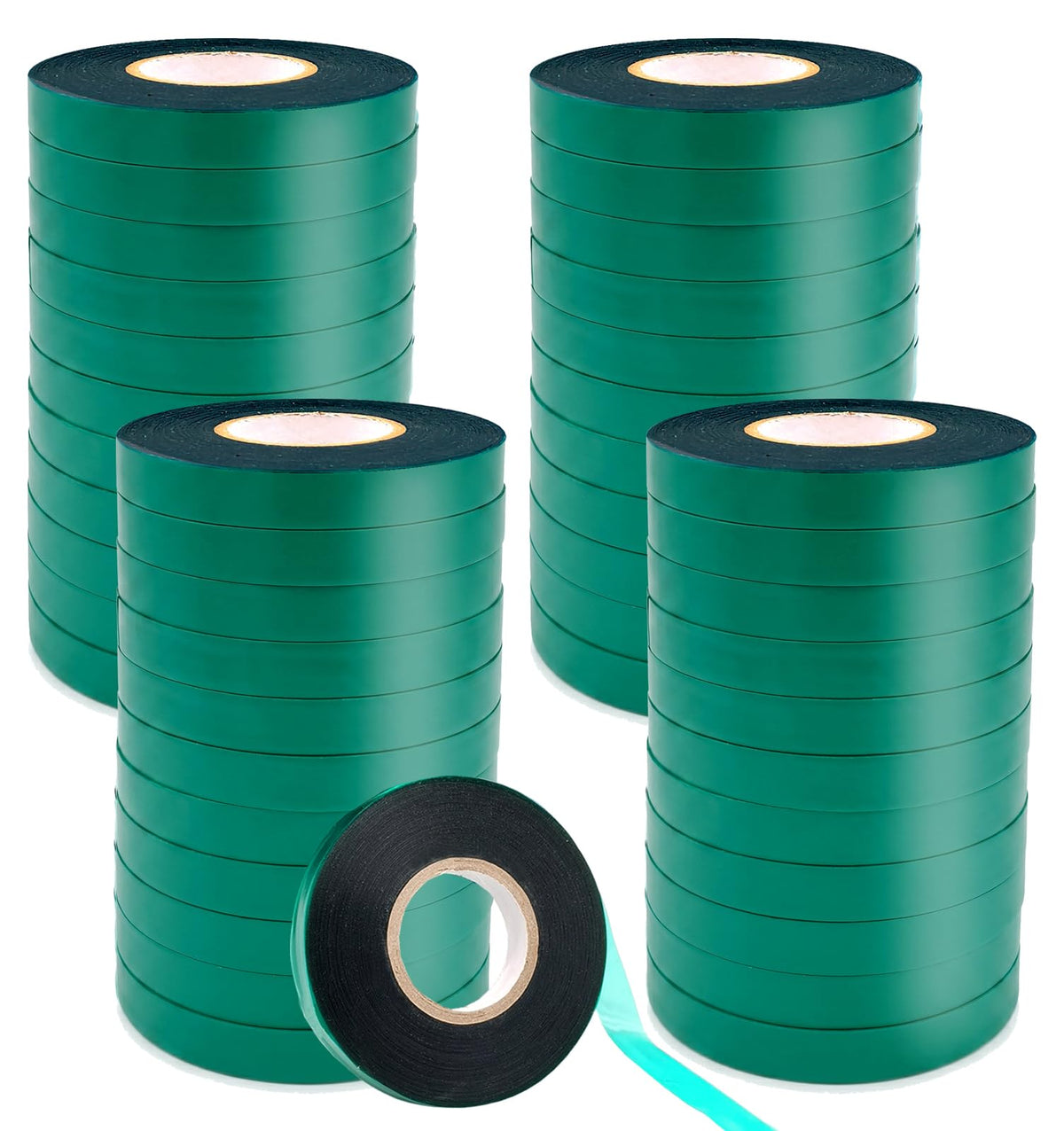 12 Rolls 150 Feet Stretch Tie Tape 0.5 Inch Garden Tie Tape Thick Plant Ribbon Garden Green Vinyl Stake for Indoor Outdoor Patio Plant Use
