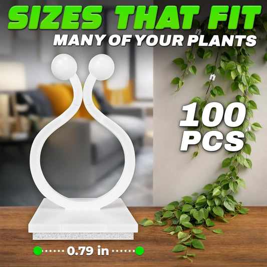 DIMROM 100Pcs Climbing Plant Wall Clips for Vines, Flexible Plastic (White)