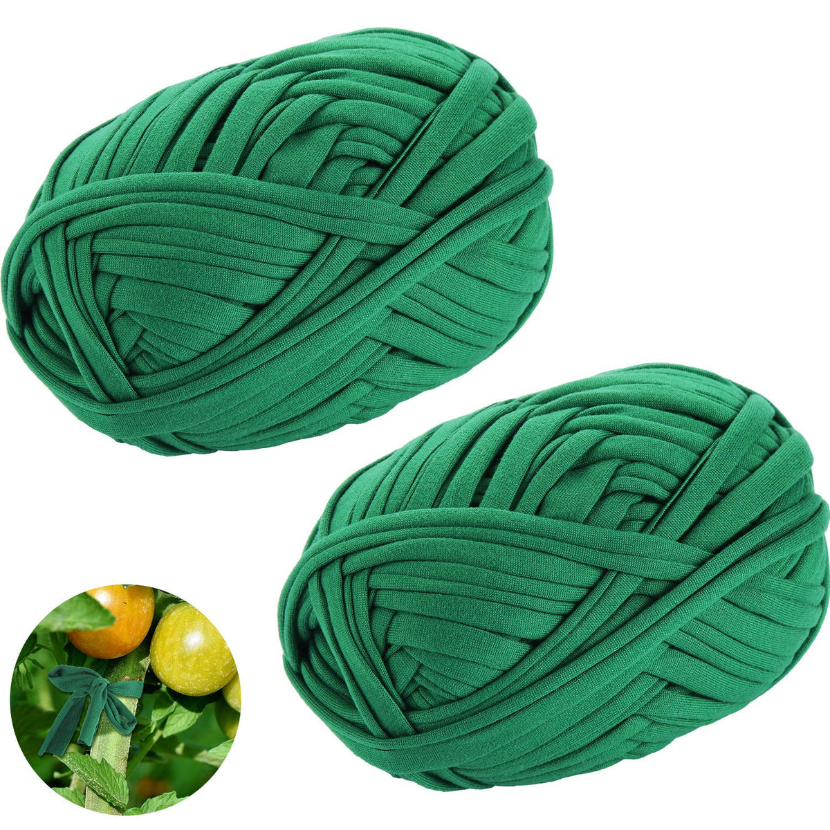 BBTO 98 Feet Stretchy Garden Twine Plant Tie Green Tape, 2 Rolls