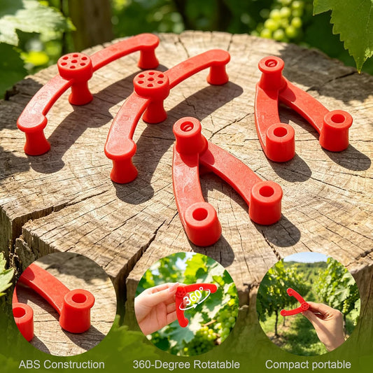 7-Pack Red Plant Training Clips, Adjustable Plant Branch Support Clips for Shaping and Bending, Branch Shaping Tool for Bonsai, Garden, Orchardists, Farmers, Arborists, Flower Beds, and Fruit Crops