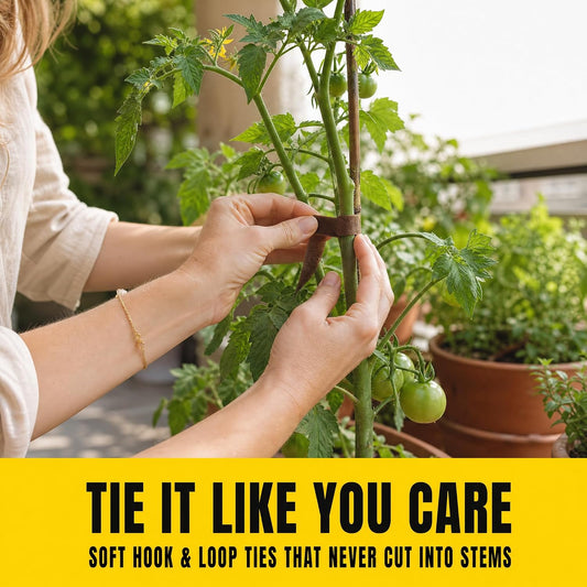 Hand Tearable Plant Ties, Garden Ties for Plants, Brown
