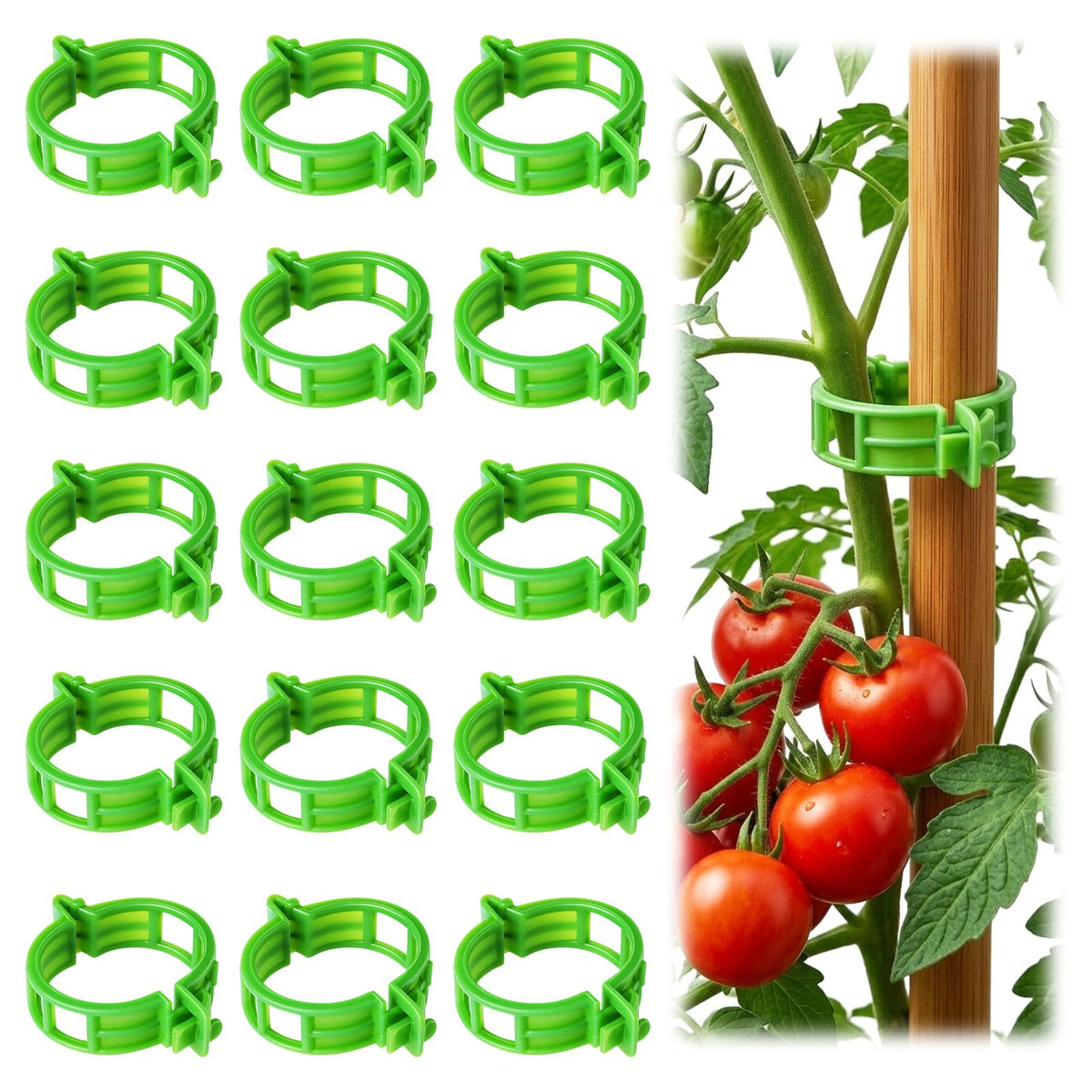 LOOHOI 100Pcs Tomato Clips for Climbing Plants Trellis Plant Support Clips