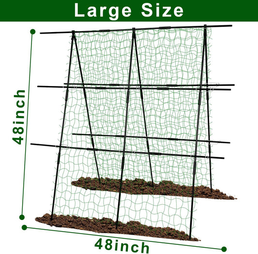 48 x 48 Inch Garden Cucumber Trellis Vegetable Arch Trellis Green Bean Pea Grape Tomato Squash Trellises for Raised Bed Climbing Plants Outdoor