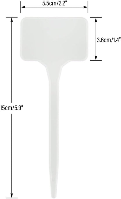 KINGLAKE GARDEN Large Plastic Plant Labels 6 Inch 50 Pack White Extra Large