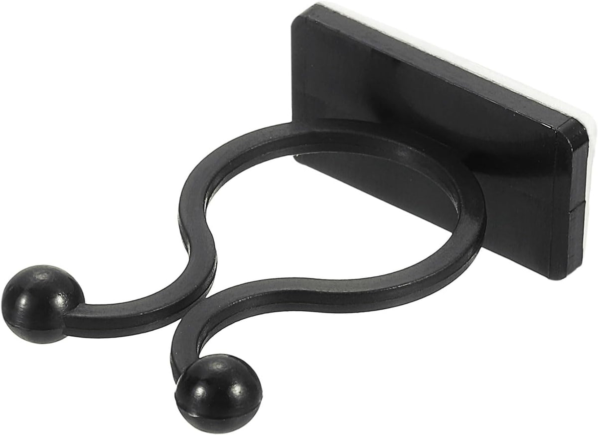 uxcell 100Pcs Plant Climbing Wall Fixture Clips, Plant Fixer Self-Adhesive Hooks Wire Fixing Supporting for Indoor Outdoor Decoration and Cable Wire Fixing (Black, 16.2mm/0.64")