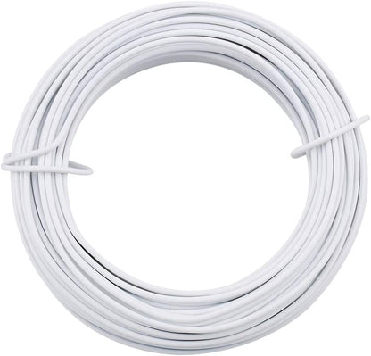 KINGLAKE 66 Feet White Sturdy Plastic Coated Garden Wire 2mm Plant Twist Tie