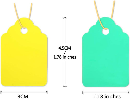 500pcs Waterproof Tags with String (5 Colors/4.53cm)