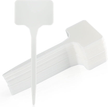 KINGLAKE GARDEN Large Plastic Plant Labels 6 Inch 50 Pack White Extra Large