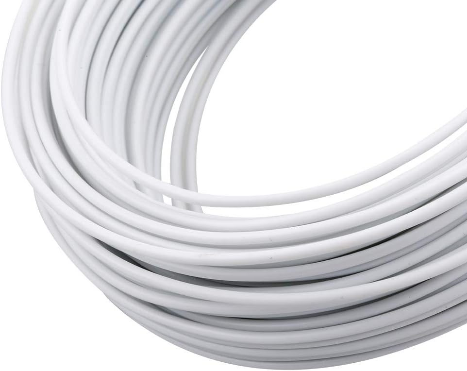 KINGLAKE 66 Feet White Sturdy Plastic Coated Garden Wire 2mm Plant Twist Tie