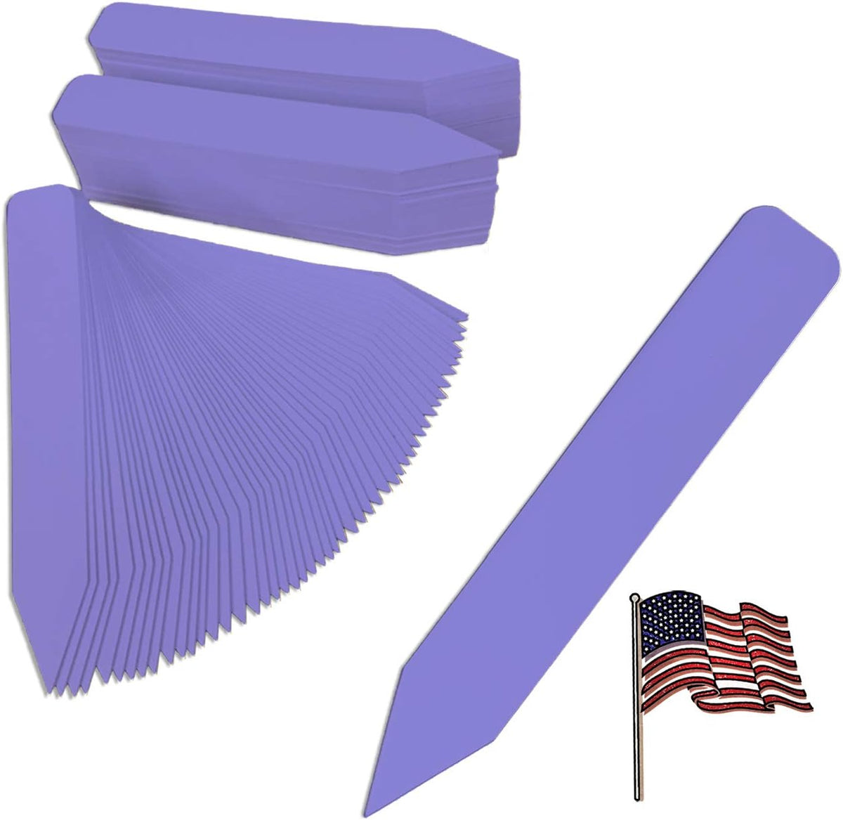 4" x 5/8" Lavender Premium Pot Stakes - 500 Pcs - Plastic Plant Tags and Labels - Nursery Garden Tree Labels Waterproof Writeable | Made in The USA |