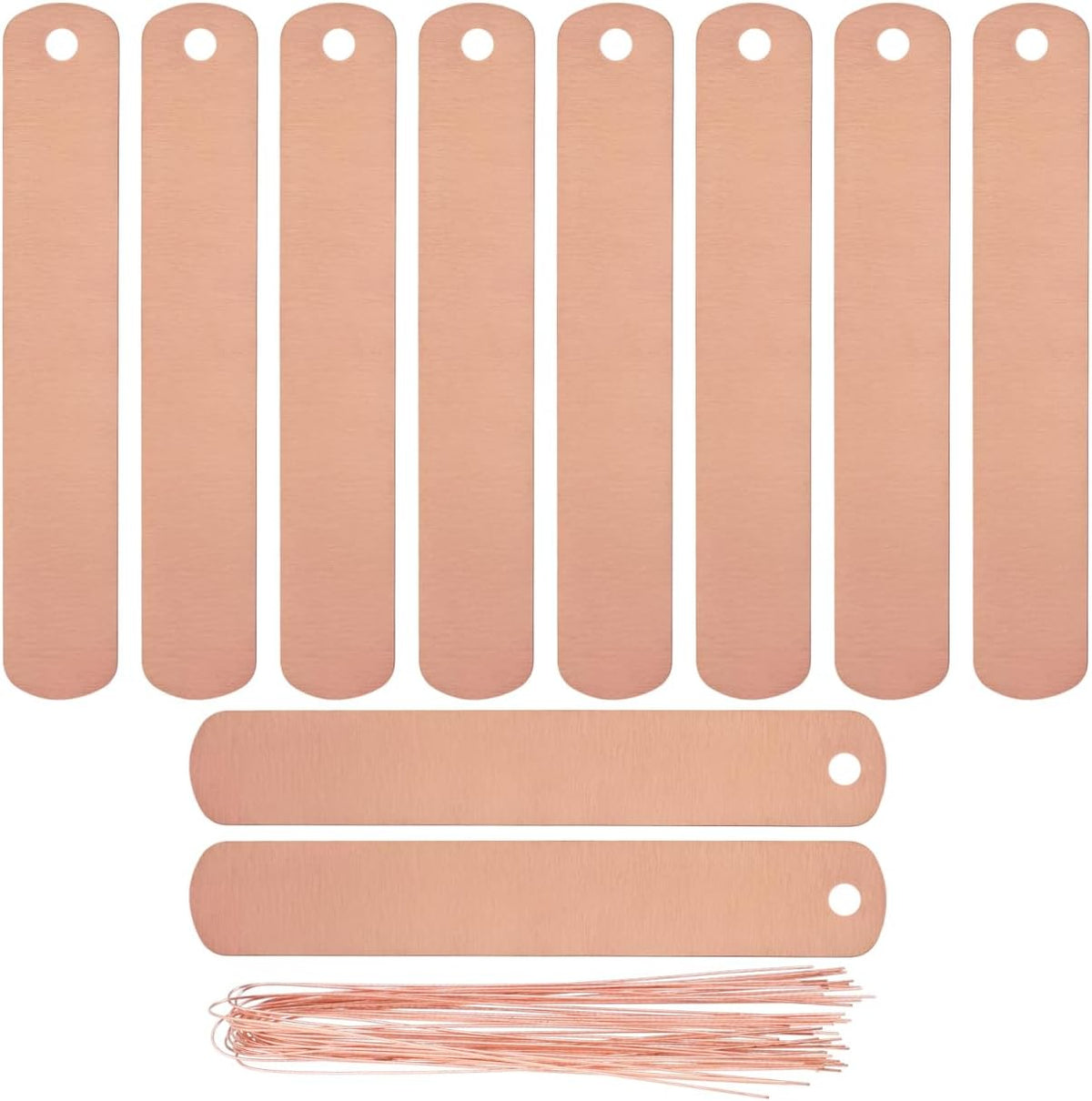 BESTonZON 30 Hanging Metal Garden Labels with 30 Copper Wires, 12 × 2 cm Markers for Pots, Trees and Nursery Plants