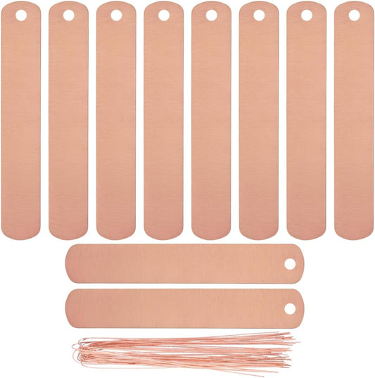 BESTonZON 30 Hanging Metal Garden Labels with 30 Copper Wires, 12 × 2 cm Markers for Pots, Trees and Nursery Plants