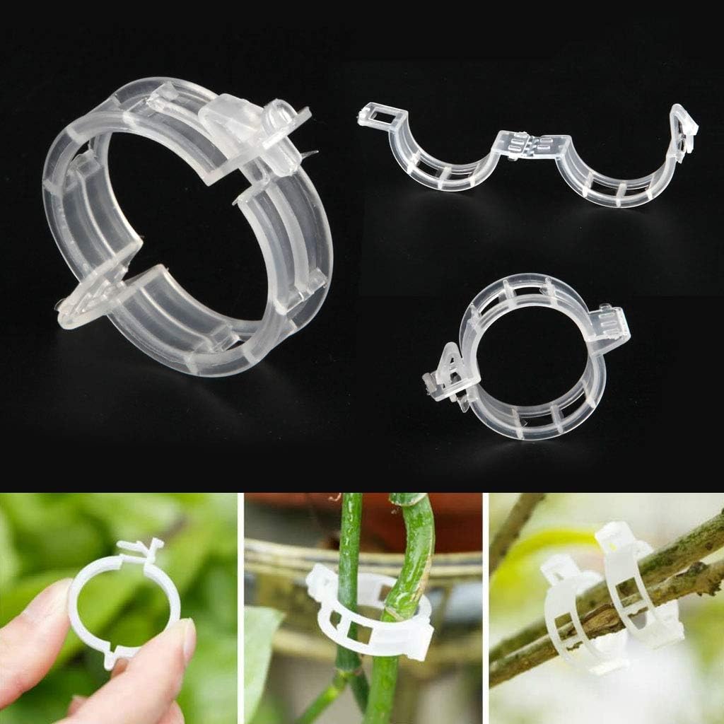 Spencer 200 Pcs Plant Support Clips - 100 Pcs Tomato Vine Clips (1.18” Inner Diameter) and 100 Pcs Plant Bender (1.57” in Length) for Garden Plants Fruits Vegetables