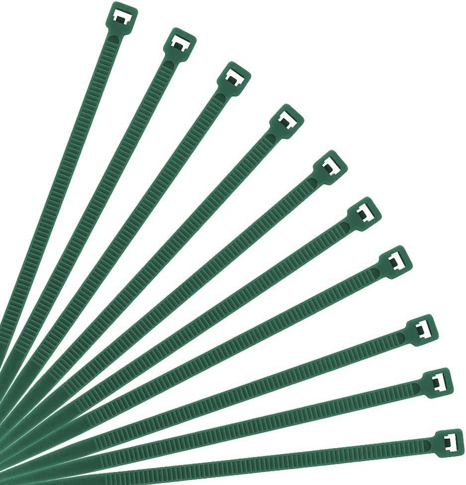 XINGO 1000 PCS Garden Green Zip Ties 8 Inch, 60 LBS Tensile Strength, Self-Locking Nylon Plastic Nylon PA66 Wire Ties for Indoor and Outdoor Use