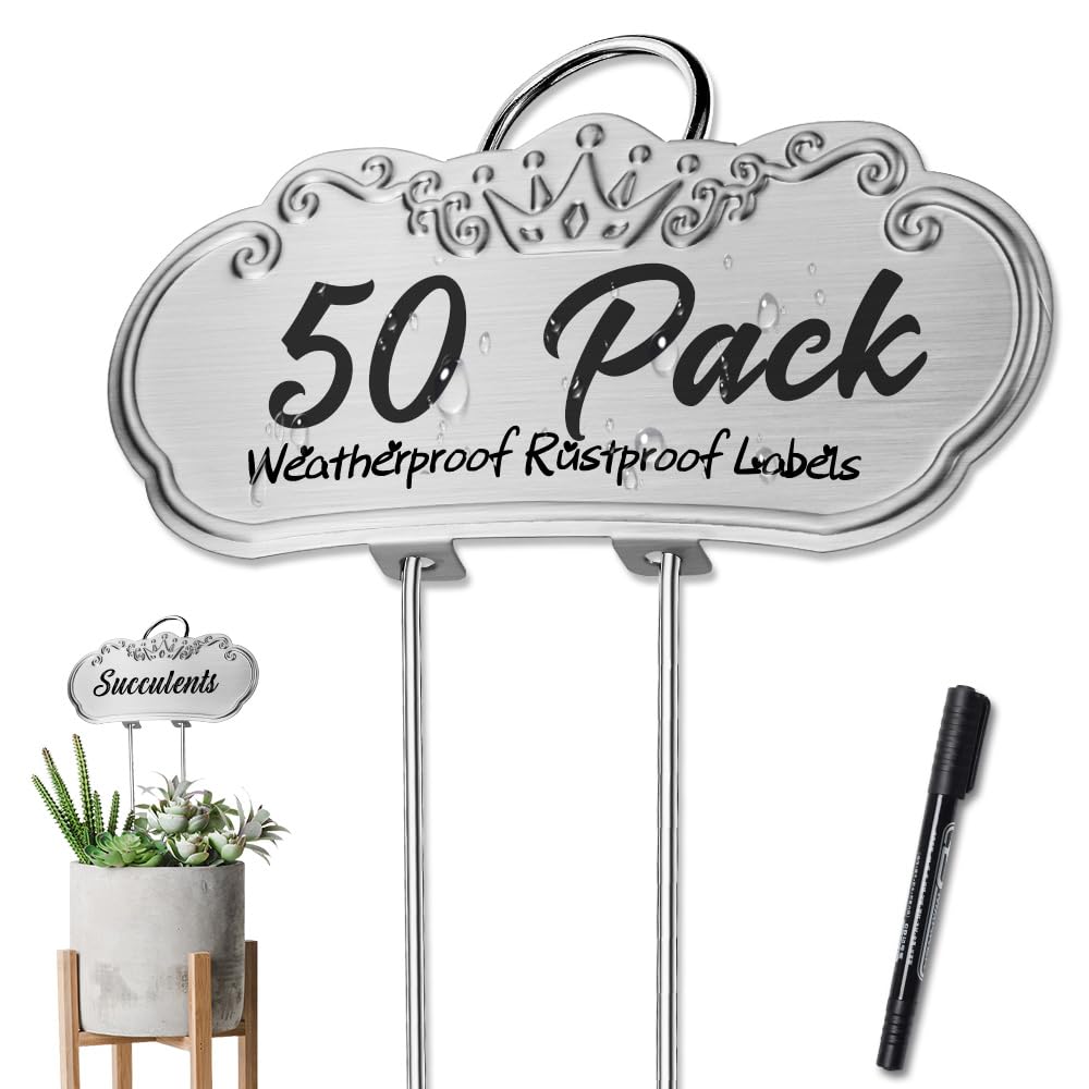 Metal Plant Labels, Waterproof Garden Signs 25 Pack Gold Plant Tags