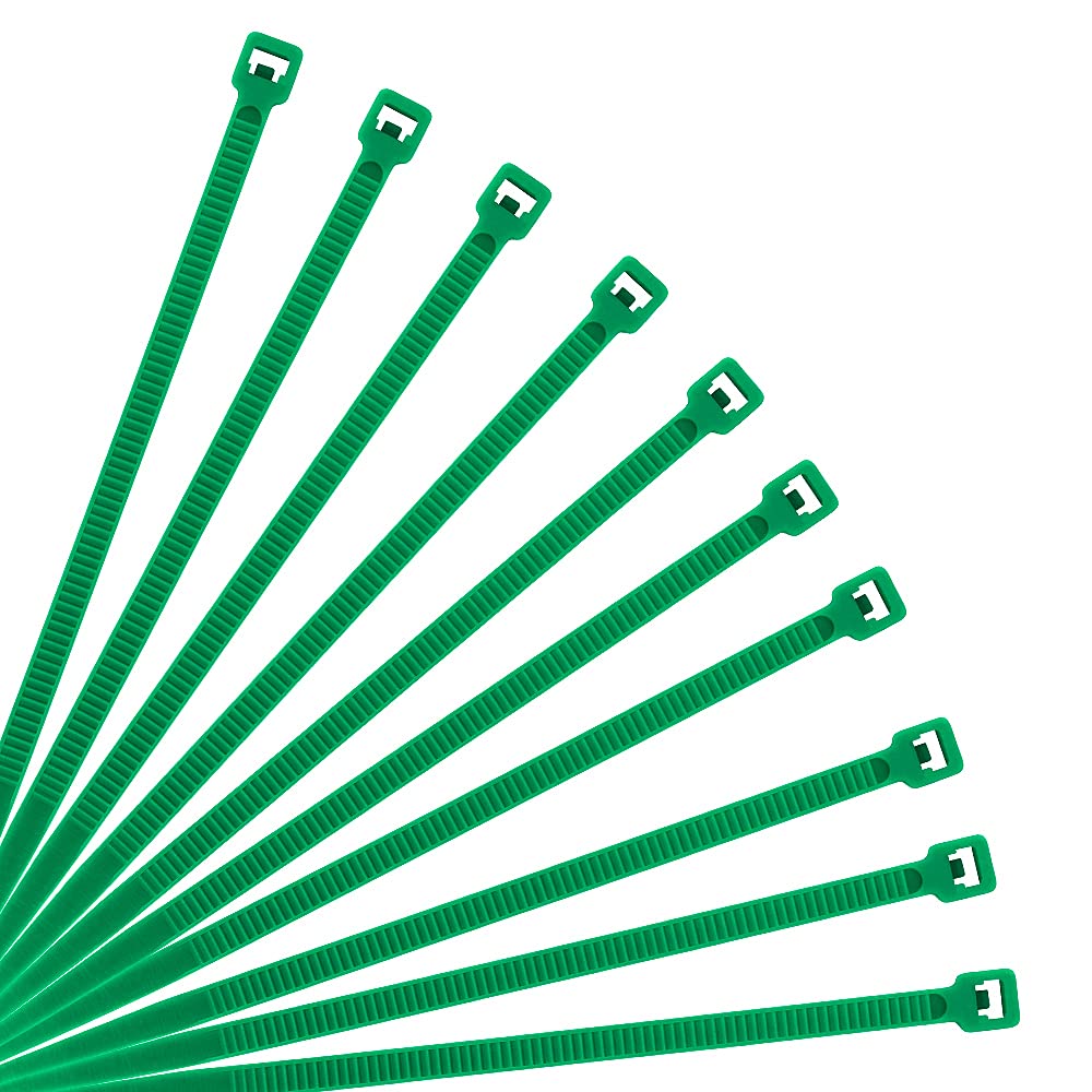 XINGO 1000 PCS Garden Green Zip Ties 8 Inch, 60 LBS Tensile Strength, Self-Locking Nylon Plastic Nylon PA66 Wire Ties for Indoor and Outdoor Use