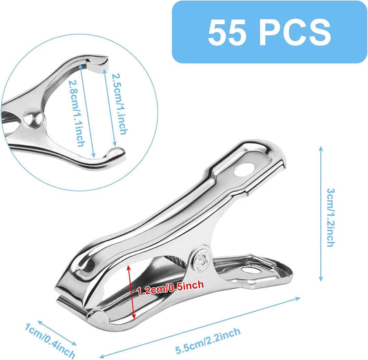 JULMELON 55 PCS Stainless Steel Garden Clips, Large Greenhouse Clamps