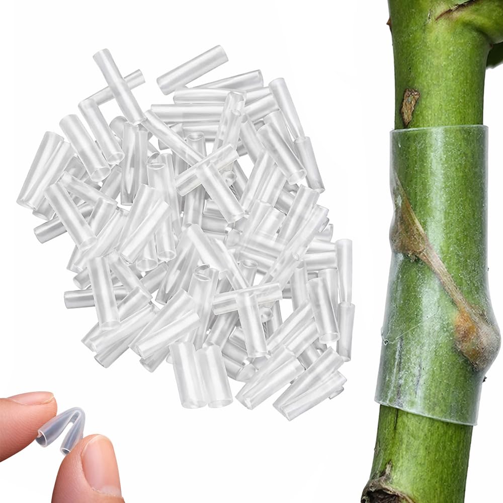 50pcs Silicone Grafting Sleeves for Fruit Trees, Flexible, Durable & Promotes Fruit Tree Healing, 3-7.5mm Tree Trunk Protective Wrapping Sleeve, Grafting Sleeves Tubes for Plant Branches (50)