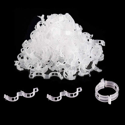 Spencer 200 Pcs Plant Support Clips - 100 Pcs Tomato Vine Clips (1.18” Inner Diameter) and 100 Pcs Plant Bender (1.57” in Length) for Garden Plants Fruits Vegetables
