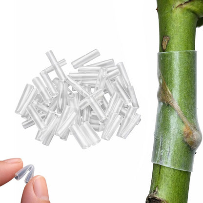 50pcs Silicone Grafting Sleeves for Fruit Trees, Flexible, Durable & Promotes Fruit Tree Healing, 3-7.5mm Tree Trunk Protective Wrapping Sleeve, Grafting Sleeves Tubes for Plant Branches (50)