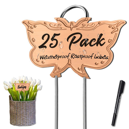 Metal Plant Labels, Waterproof Garden Signs 25 Pack Gold Plant Tags