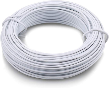 KINGLAKE 66 Feet White Sturdy Plastic Coated Garden Wire 2mm Plant Twist Tie