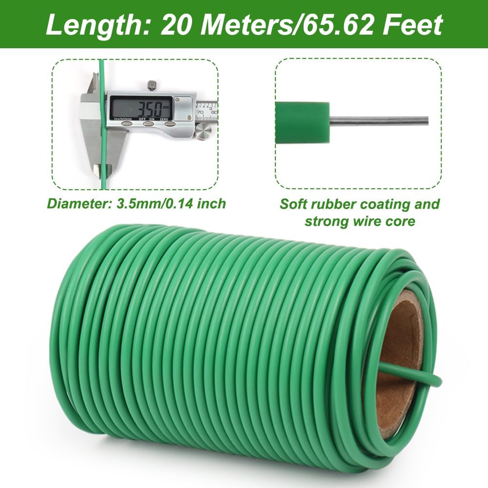 Shintop Plant Ties, 65.6ft 3.5mm Soft Garden Wire for Climbing Plants
