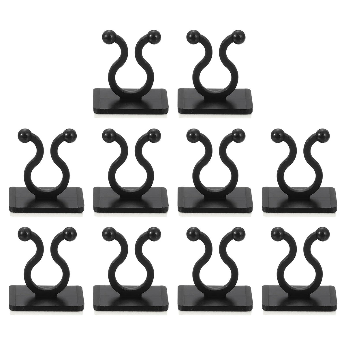uxcell 100Pcs Plant Climbing Wall Fixture Clips, Plant Fixer Self-Adhesive Hooks Wire Fixing Supporting for Indoor Outdoor Decoration and Cable Wire Fixing (Black, 16.2mm/0.64")