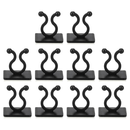 uxcell 100Pcs Plant Climbing Wall Fixture Clips, Plant Fixer Self-Adhesive Hooks Wire Fixing Supporting for Indoor Outdoor Decoration and Cable Wire Fixing (Black, 16.2mm/0.64")