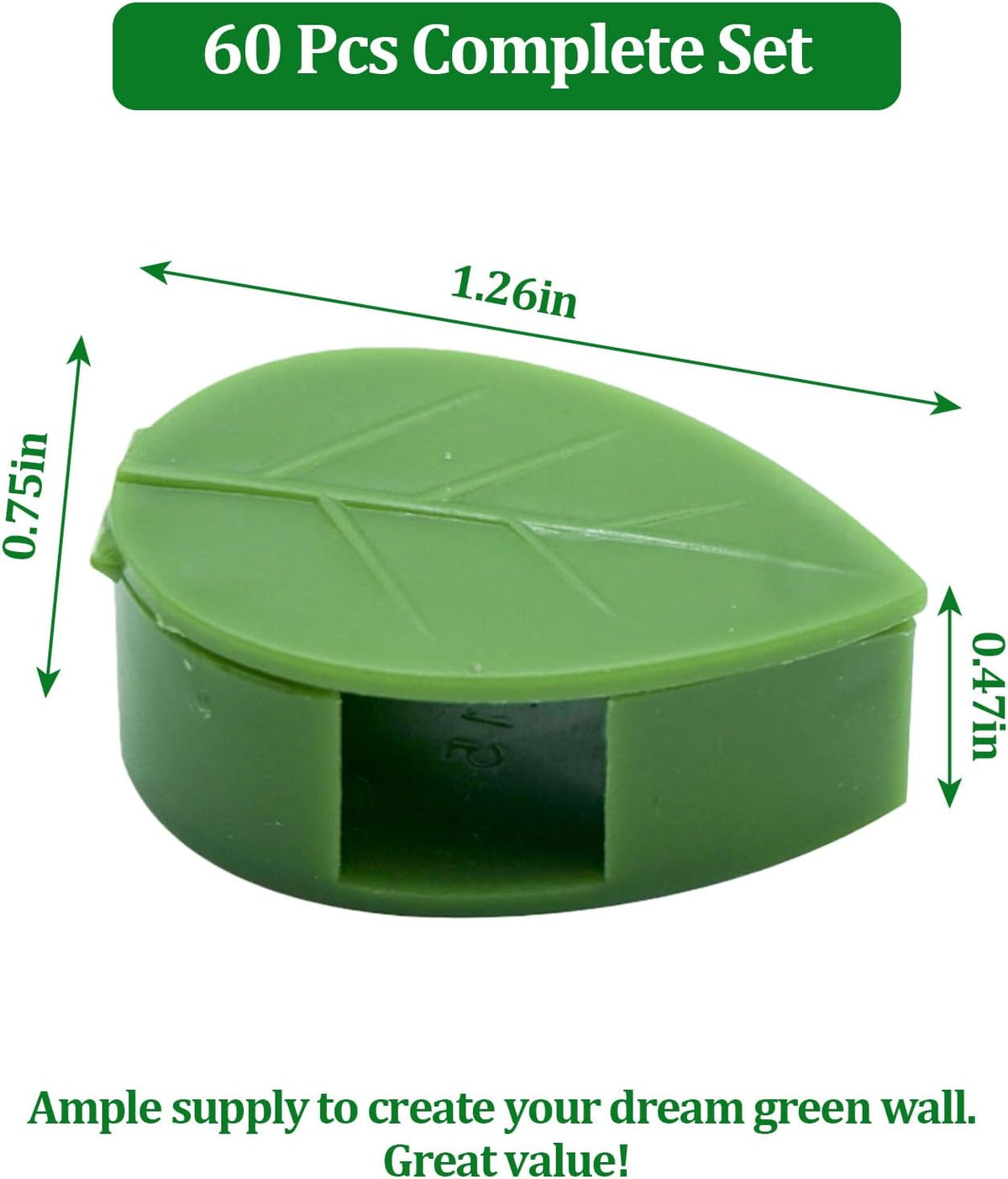 Plant Wall Clips for Climbing Vines Green Garden Stem Holder with Adhesive Climbing Wall Fixture Clips for Indoor Wall Decor, Office, Home (60 Packs)