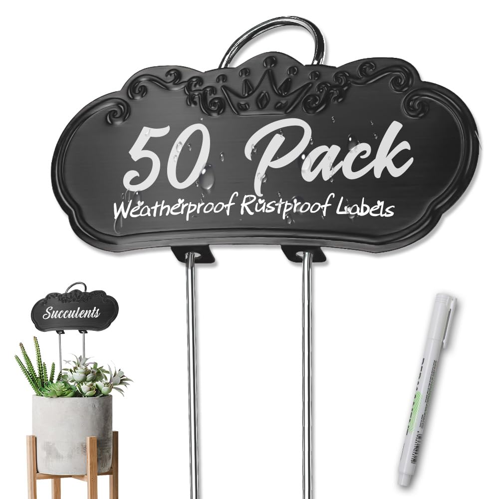 Metal Plant Labels, Waterproof Garden Signs 25 Pack Gold Plant Tags