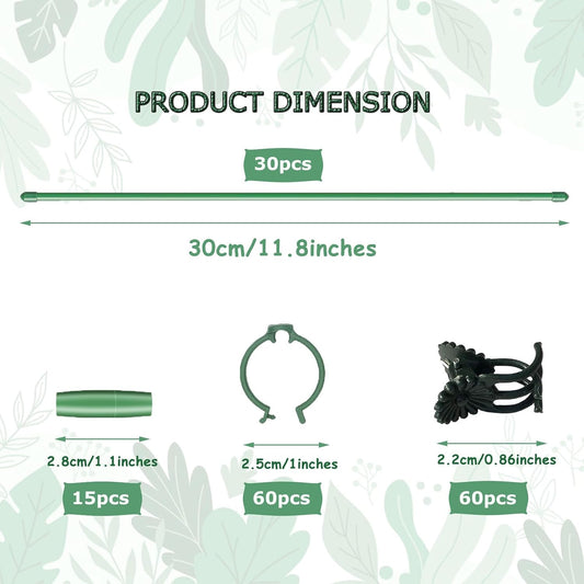 165Pcs Adjustable Plant Support Stake for Potted Plant Flower Tomato Orchid