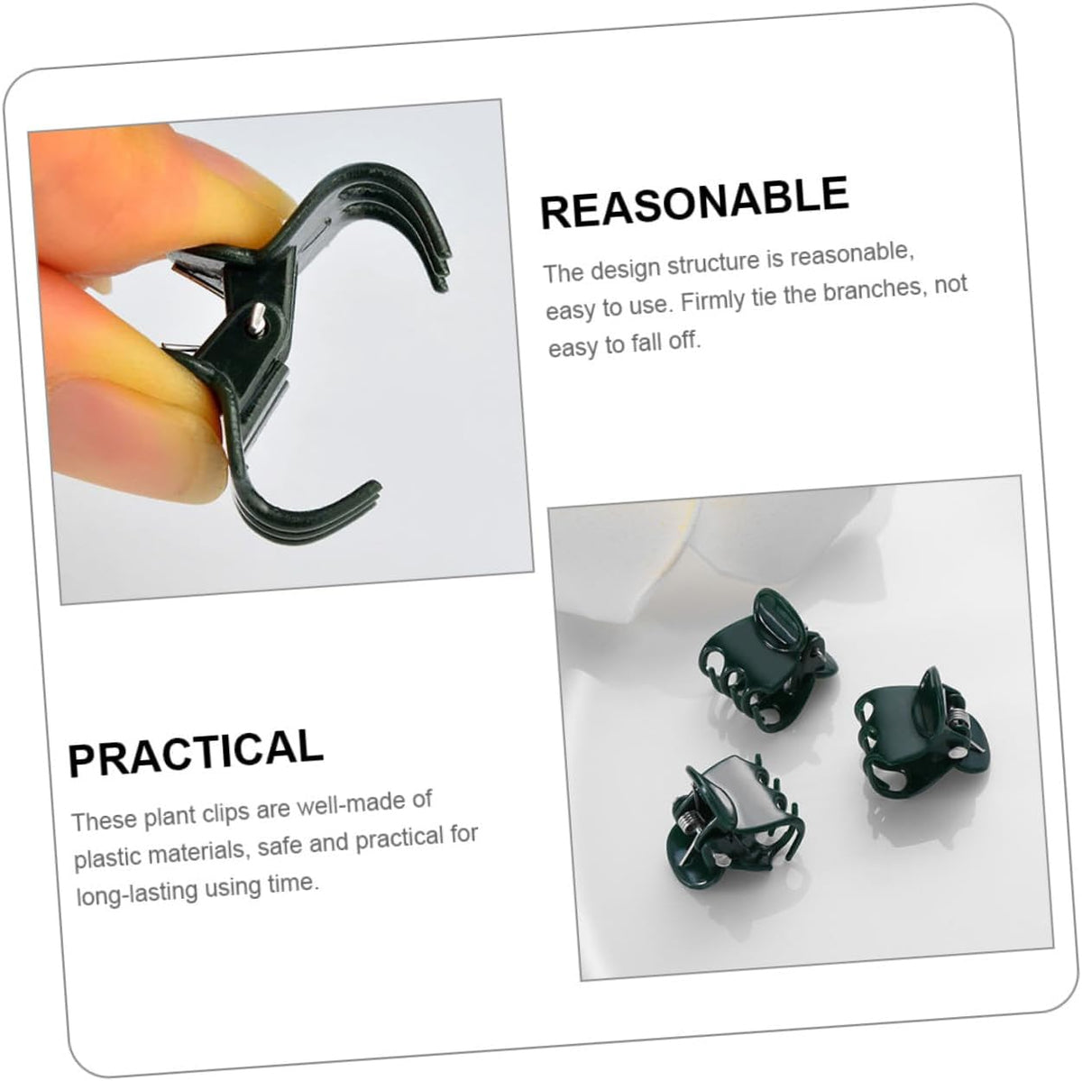 Happyyami 60pcs Plant Stem Clips Plastic Grafting Clips for Bean Support
