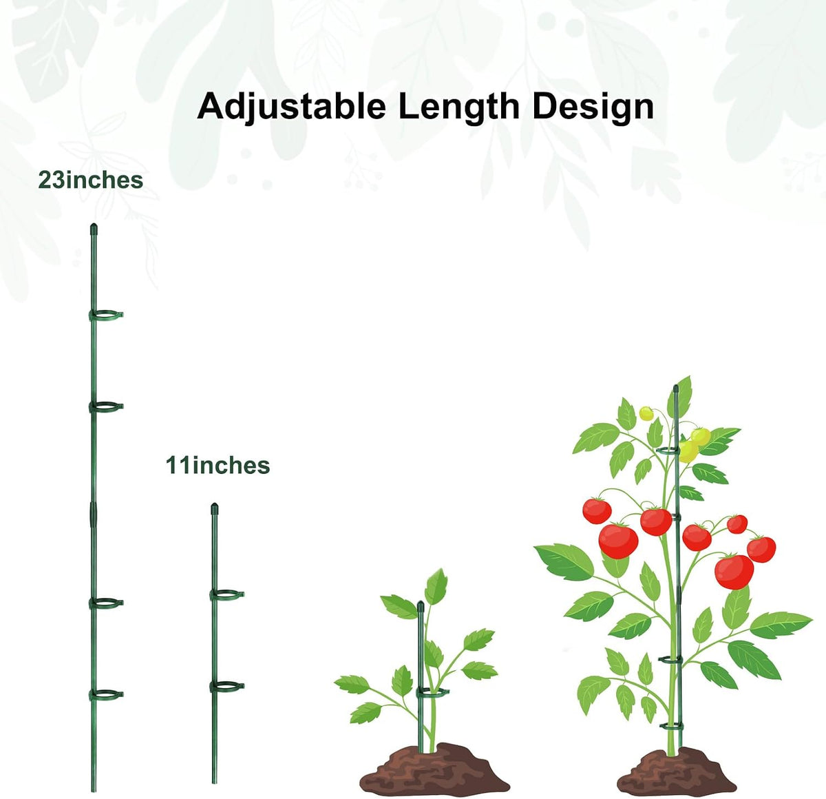 165Pcs Adjustable Plant Support Stake for Potted Plant Flower Tomato Orchid