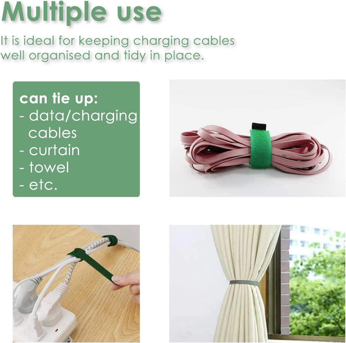 Garden Tie Green Tape, Plant Supports, Gentle On Plants (32.8ft × 0.6 inch, 3 Rolls, Green)