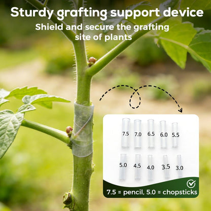 50pcs Silicone Grafting Sleeves for Fruit Trees, Flexible, Durable & Promotes Fruit Tree Healing, 3-7.5mm Tree Trunk Protective Wrapping Sleeve, Grafting Sleeves Tubes for Plant Branches (50)