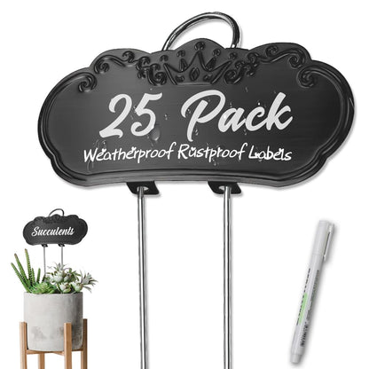 Metal Plant Labels, Waterproof Garden Signs 25 Pack Gold Plant Tags
