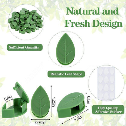 Geiserailie 60 Plant Climbing Clips Wall Fixture with 72 Stickers for Vine