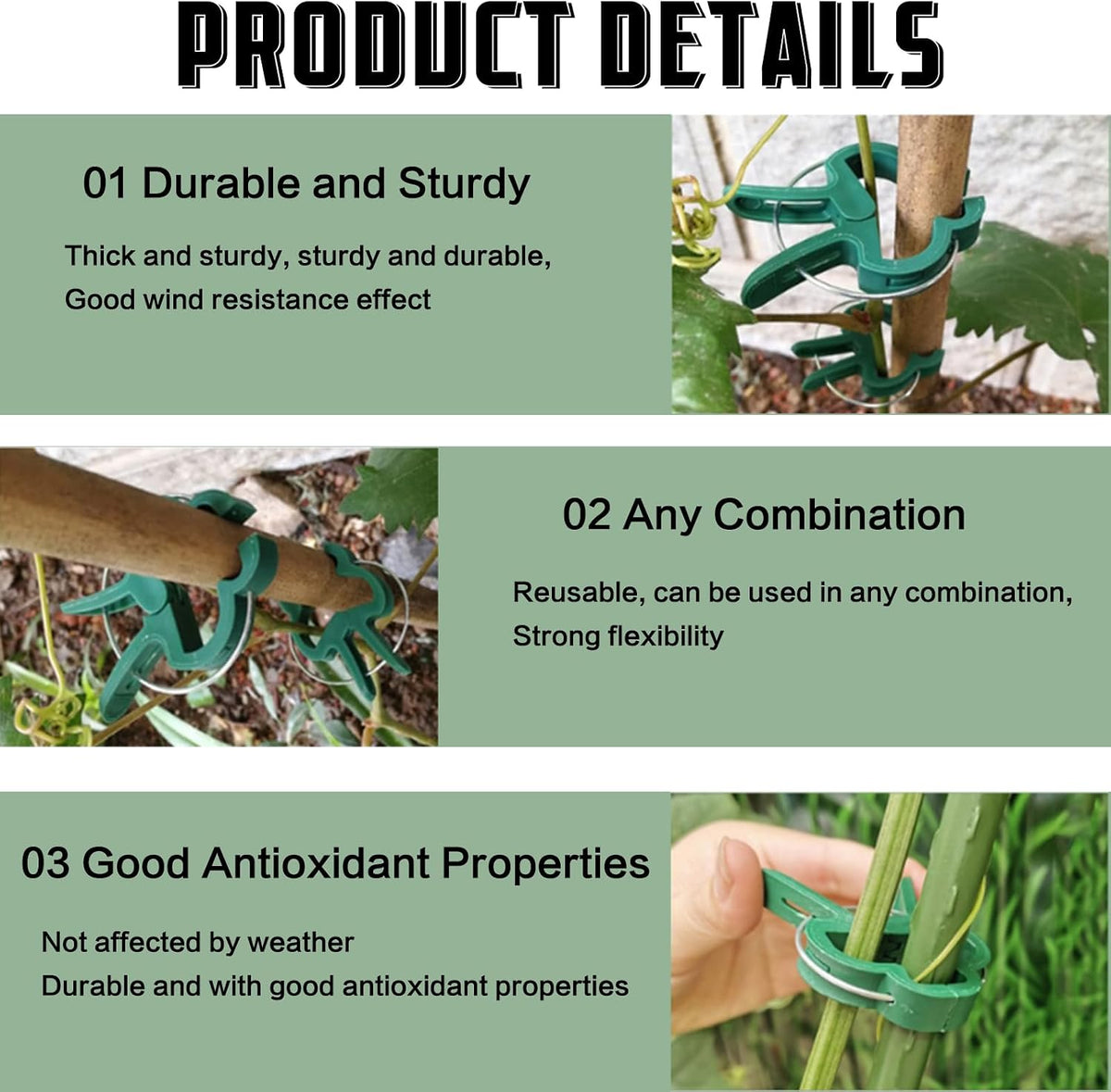Plant Support Clips, 80 PCS, 2 Sizes