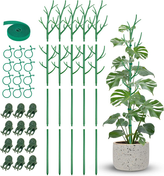 NiHome 50" Plant Support Stakes 5-Pack for Indoor & Outdoor Climbing Plants