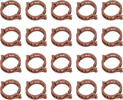 MECCANIXITY 150 Pcs Garden Plant Clips Fixing Clips Brown 30mm Adjusting Plant Lever Loop Clips for Supporting Flower Vine Vegetables Climbing Plant Plant Stems