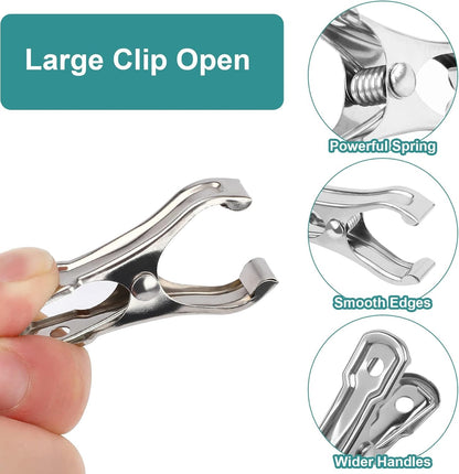 JULMELON 55 PCS Stainless Steel Garden Clips, Large Greenhouse Clamps